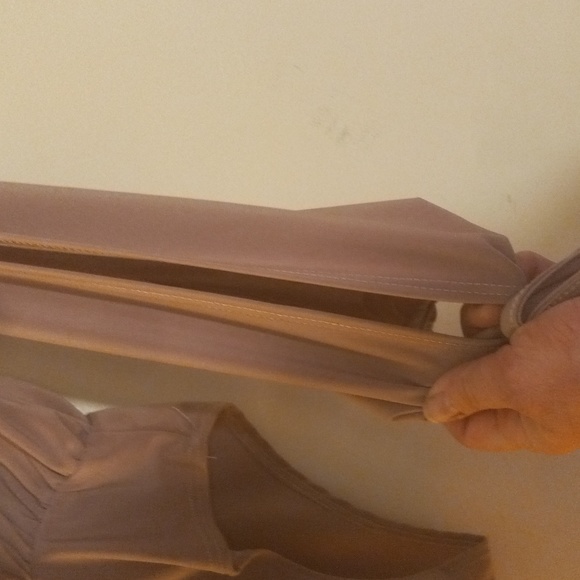 Fashion Nova Nude Long Open Sleeve Deep Plunging Body Suit - Picture 4 of 9